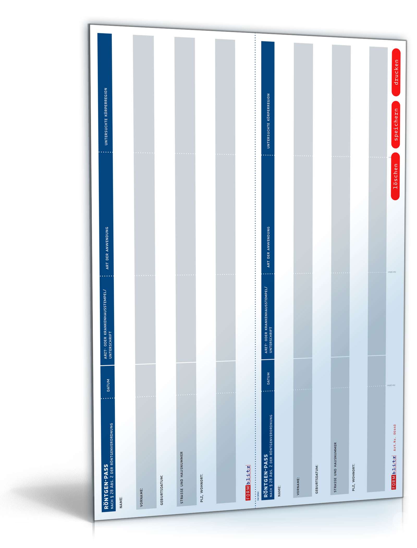 Röntgenpass Dokument zum Download